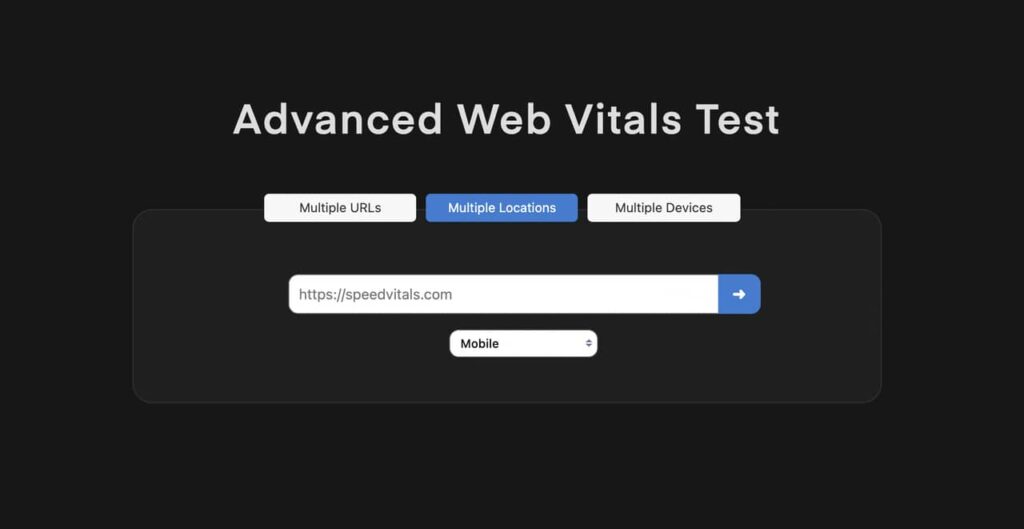 Advanced Bulk Web Vitals Test