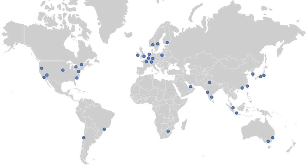 TTFB 35 Locations Map